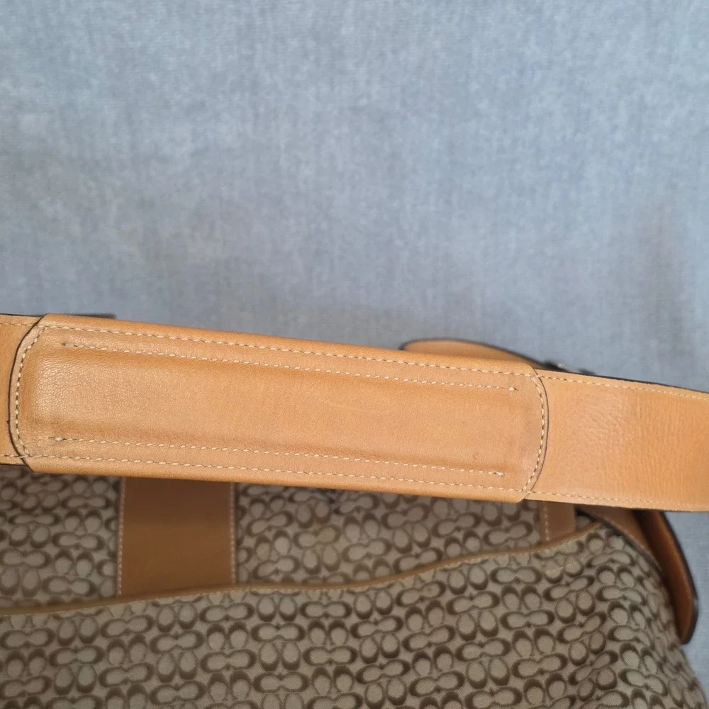 Coach Messenger Bag Womens Large Khaki Ginger Signature Jacquard 05706 Vintage